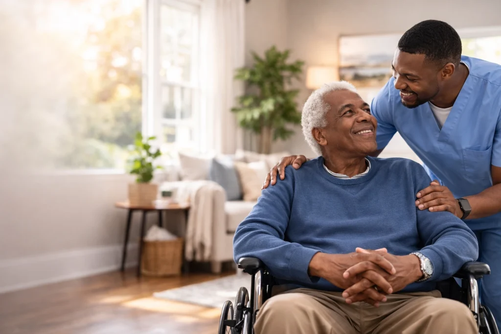 senior resident being supported with memory care in Vancouver WA