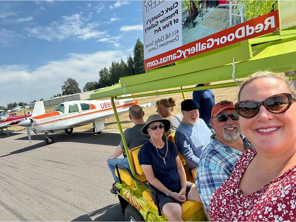 residents in senior care home in Vancouver WA on an outing