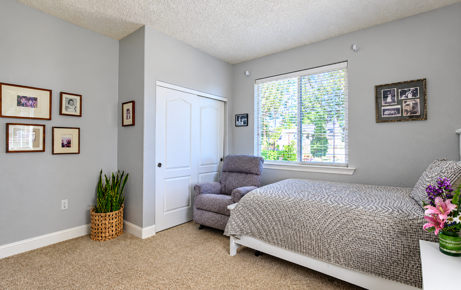 Bright bedroom in natural daylight